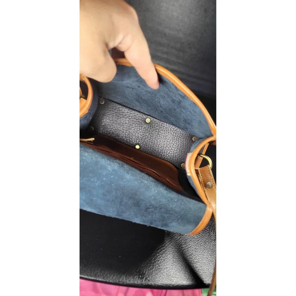 Vintage Dooney & Bourke Green Leather Equestrian Crossbody Medium Essex Purse !!
